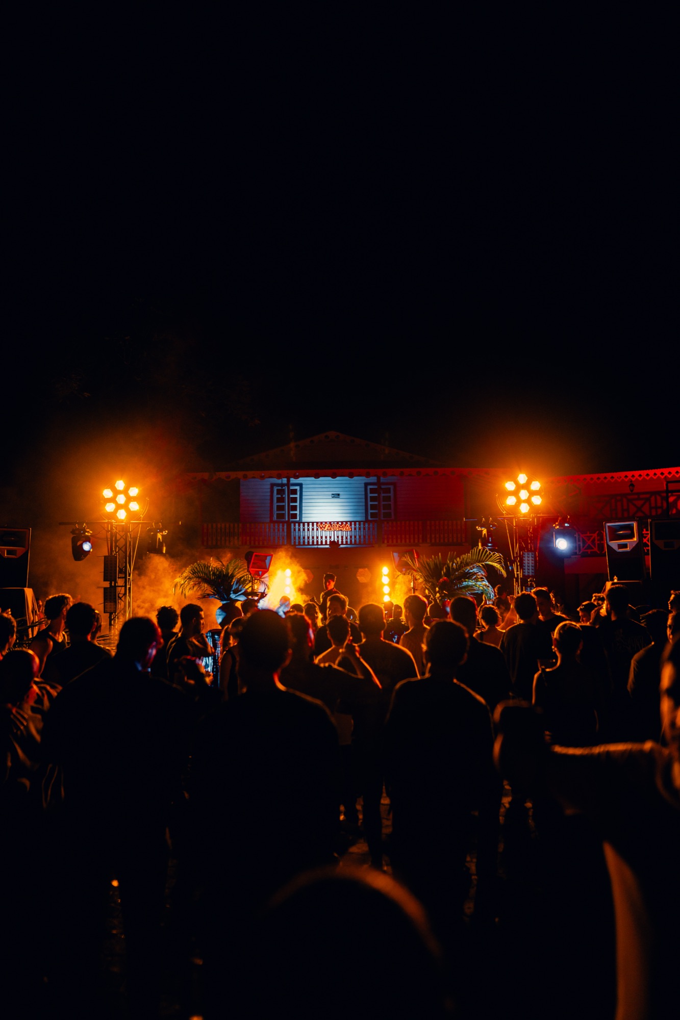 Stage lighting during a WARMA session